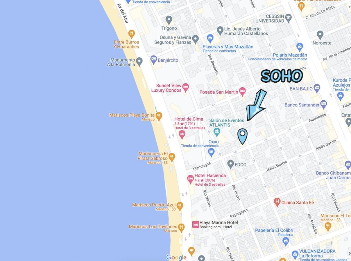 Soho 15 B a una cuadra del malecón y playa Mazatlán Exterior foto